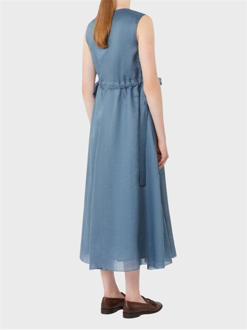 Abito lungo smanicato in ramiè con coulisse S' MAX MARA | 2619221113600016